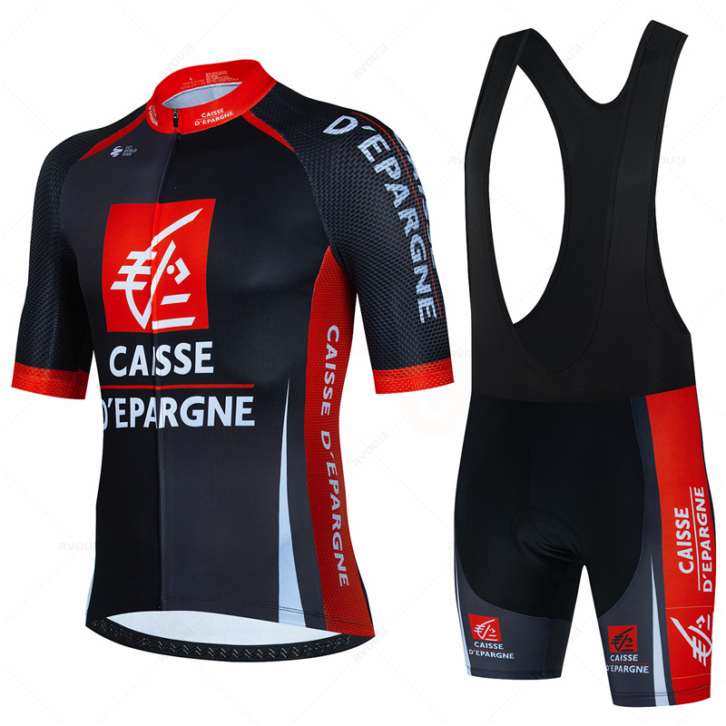 Cycling Gear Sale - Caisse D'Épargne Zestaw koszulek kolarskich Letnia